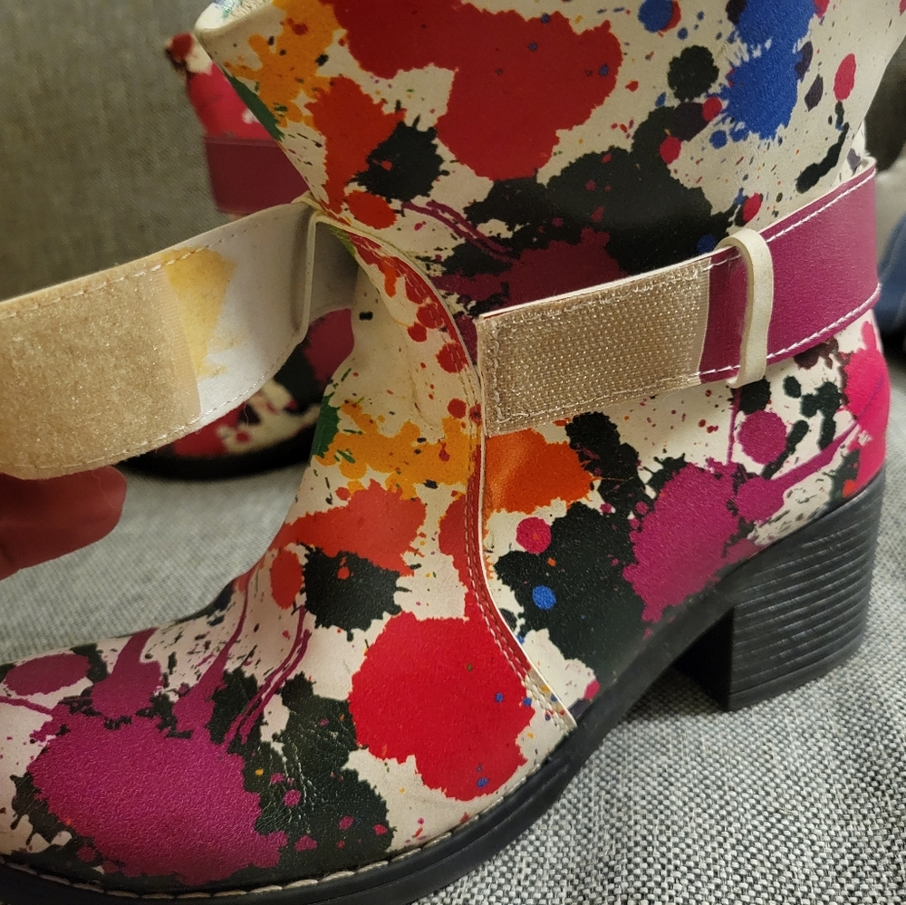 Colorful Splatter Ankle Boots - Picture 6 of 6